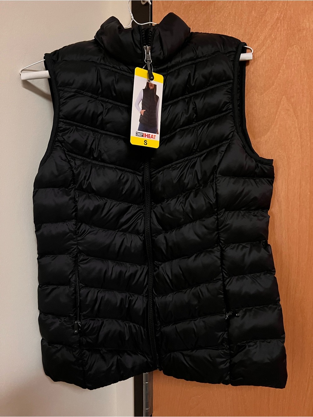 Women's Black Quilted Puffer Vest - Heat S Technology